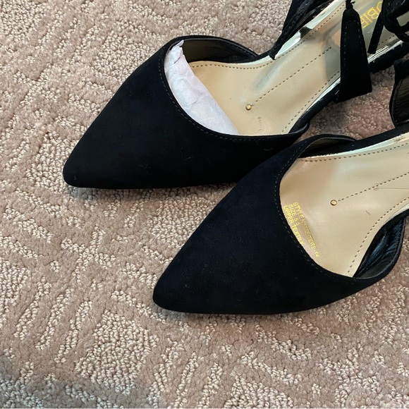 NWT {Jacobies} Black Suede Pointed Toe Block Heels - Memory Foam ~ Size 5.5 - Picture 6 of 12
